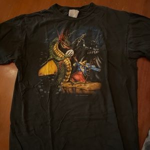 Vintage dragon and wizard shirt from 80s cotton size medium labeled large